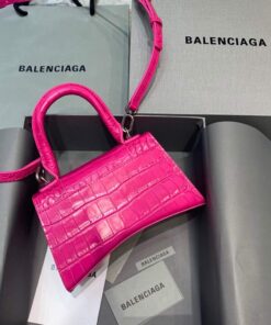 Replica Balenciaga 592833 Hourglass XS Top Handle Bag Plum 2