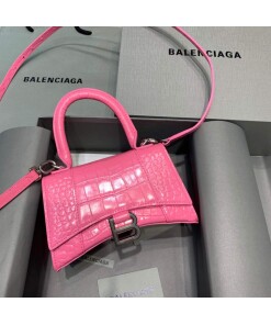 Replica Balenciaga 592833 Hourglass XS Top Handle Bag Pink