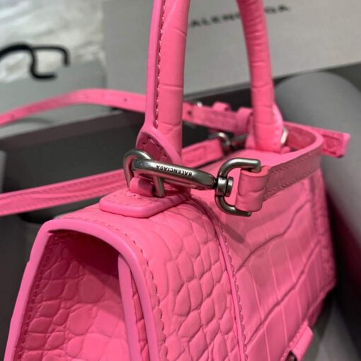 Replica Balenciaga 592833 Hourglass XS Top Handle Bag Pink 5