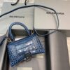 Replica Balenciaga 592833 Hourglass XS Top Handle Bag Navy Blue 10