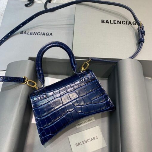 Replica Balenciaga 592833 Hourglass XS Top Handle Bag Navy Blue 2