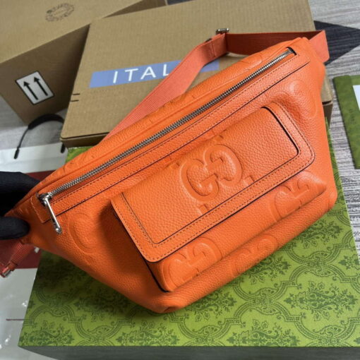 Replica Gucci 645093 Jumbo GG Belt Bag Orange 3