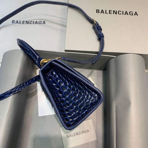 Replica Balenciaga 592833 Hourglass XS Top Handle Bag Navy Blue 3