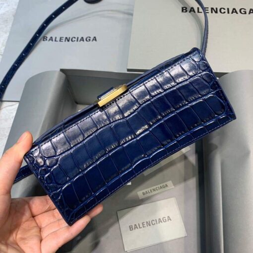 Replica Balenciaga 592833 Hourglass XS Top Handle Bag Navy Blue 4