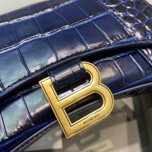 Replica Balenciaga 592833 Hourglass XS Top Handle Bag Navy Blue 5