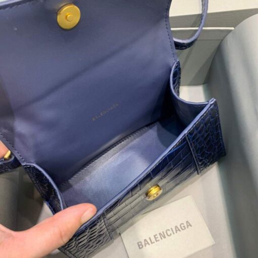 Replica Balenciaga 592833 Hourglass XS Top Handle Bag Navy Blue 7