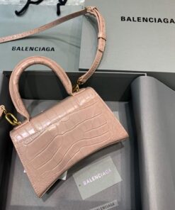 Replica Balenciaga 592833 Hourglass XS Top Handle Bag Light Pink 2