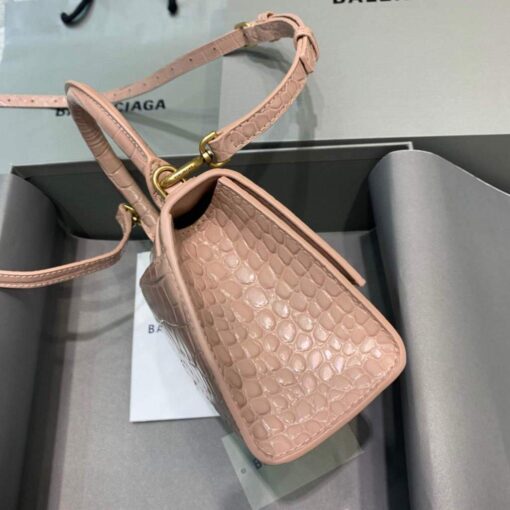 Replica Balenciaga 592833 Hourglass XS Top Handle Bag Light Pink 3