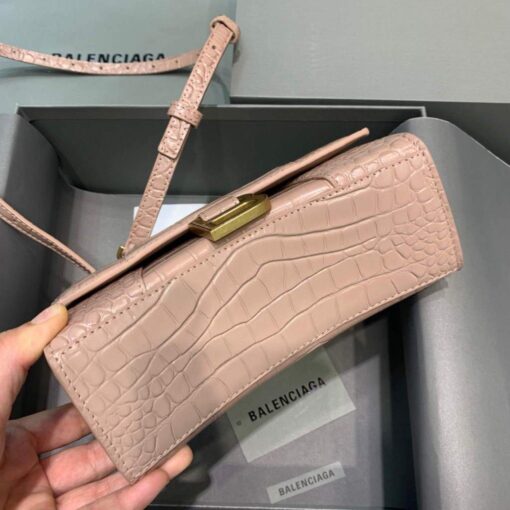 Replica Balenciaga 592833 Hourglass XS Top Handle Bag Light Pink 4