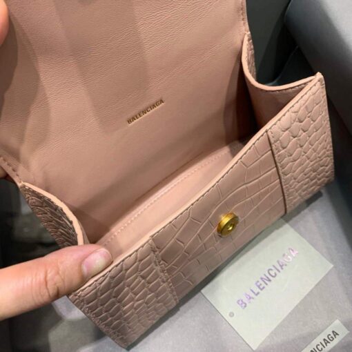 Replica Balenciaga 592833 Hourglass XS Top Handle Bag Light Pink 7