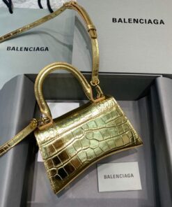 Replica Balenciaga 592833 Hourglass XS Top Handle Bag Gold 2