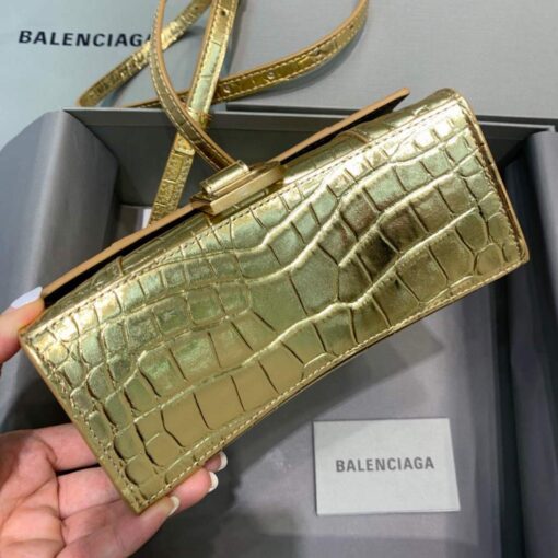 Replica Balenciaga 592833 Hourglass XS Top Handle Bag Gold 4