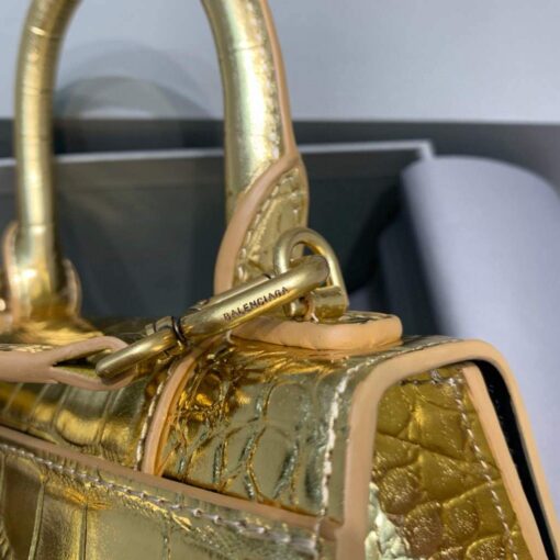 Replica Balenciaga 592833 Hourglass XS Top Handle Bag Gold 6