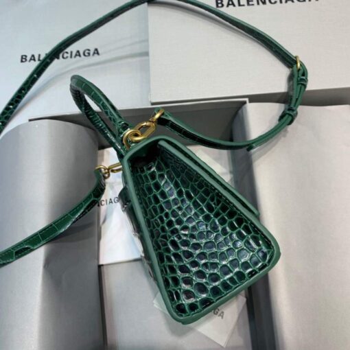 Replica Balenciaga 592833 Hourglass XS Top Handle Bag Dark Green 3