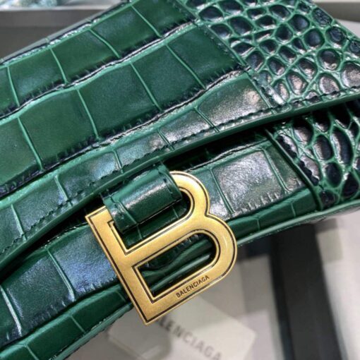 Replica Balenciaga 592833 Hourglass XS Top Handle Bag Dark Green 5