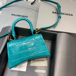 Replica Balenciaga 592833 Hourglass XS Top Handle Bag Blue Gold 2