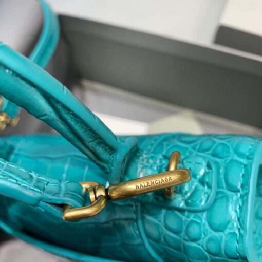 Replica Balenciaga 592833 Hourglass XS Top Handle Bag Blue Gold 6