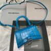 Replica Balenciaga 592833 Hourglass XS Top Handle Bag Blue Gold 9