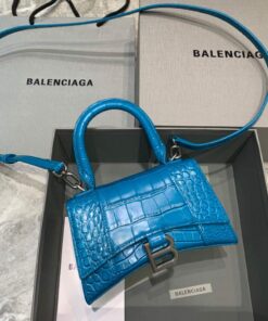 Replica Balenciaga 592833 Hourglass XS Top Handle Bag Blue