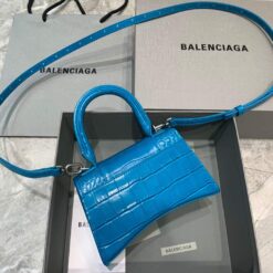 Replica Balenciaga 592833 Hourglass XS Top Handle Bag Blue 2