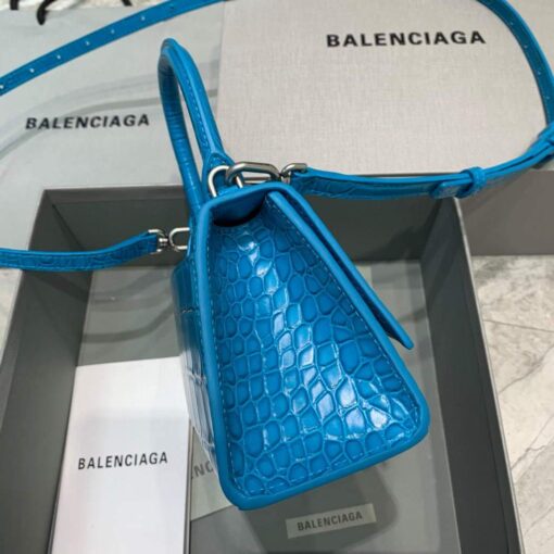 Replica Balenciaga 592833 Hourglass XS Top Handle Bag Blue 3