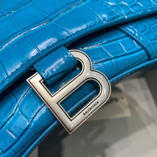 Replica Balenciaga 592833 Hourglass XS Top Handle Bag Blue 5
