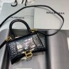 Replica Balenciaga 592833 Hourglass XS Top Handle Bag Black Silver 9