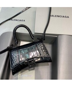 Replica Balenciaga 592833 Hourglass XS Top Handle Bag Black