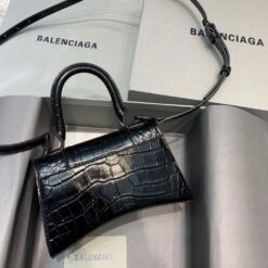 Replica Balenciaga 592833 Hourglass XS Top Handle Bag Black 2