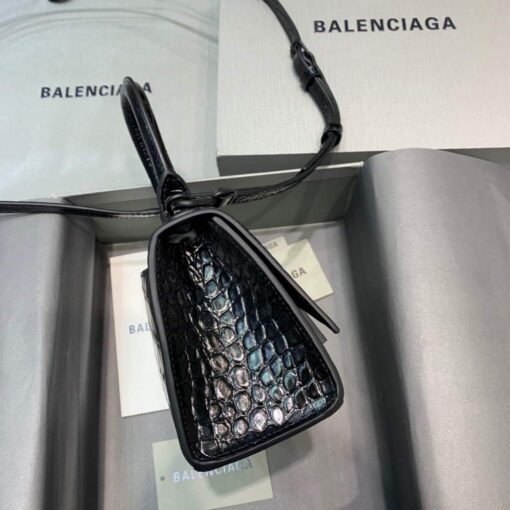 Replica Balenciaga 592833 Hourglass XS Top Handle Bag Black 3