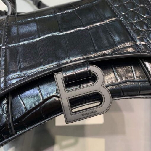 Replica Balenciaga 592833 Hourglass XS Top Handle Bag Black 5