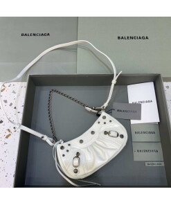 Replica Balenciaga 6940271VG9 Le Cagole Mini Multipouch in White Crocodile