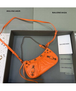 Replica Balenciaga 6940271VG9 Le Cagole Mini Multipouch in Orange Arena lambskin