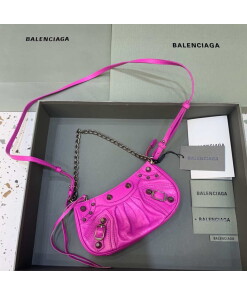 Replica Balenciaga 6940271VG9 Le Cagole Mini Multipouch in Sky Pink Arena lambskin