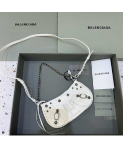 Replica Balenciaga 6940271VG9 Le Cagole Mini Multipouch in White Arena lambskin