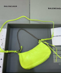 Replica Balenciaga 6940271VG9 Le Cagole Mini Multipouch in Lemon Yellow Arena lambskin 2