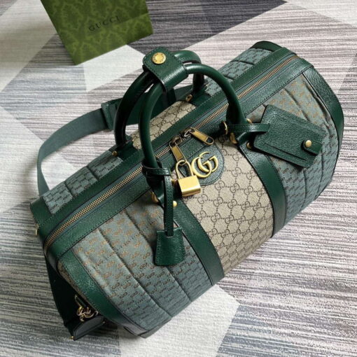 Replica Gucci 724642 Mini GG Canvas Small Duffle Bag Green 3