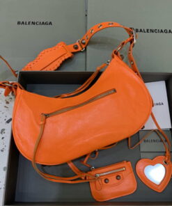 Replica Balenciaga 67130723 Women's Le Cagole Small Shoulder Bag Arena lambskin In Orange 2