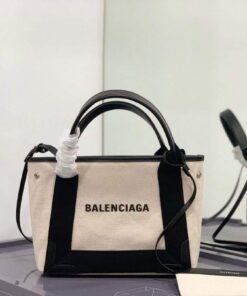Replica Balenciaga 390346 Women's Navy Xs Tote Bag Apricot black 2