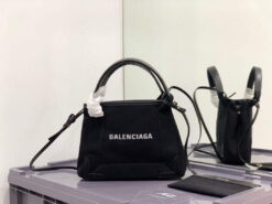 Replica Balenciaga 390346 Women's Navy Xs Tote Bag Black