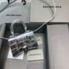 Replica Balenciaga 664676 Hourglass Mini Top Handle Crocodile Bag Pink 10