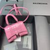Replica Balenciaga 664676 Hourglass Mini Top Handle Crocodile Bag Silver 9