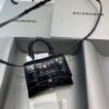 Replica Balenciaga 664676 Hourglass Mini Top Handle Crocodile Bag Blue 9