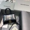 Replica Balenciaga 664676 Hourglass Mini Top Handle Crocodile Bag Black 9
