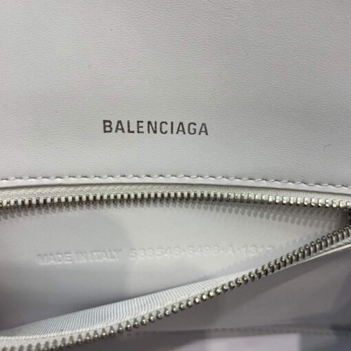 Replica Balenciaga 593546 Hourglass Small Top Handle Crocodile Bag White 8
