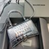 Replica Balenciaga 593546 Hourglass Small Top Handle Crocodile Bag White 9
