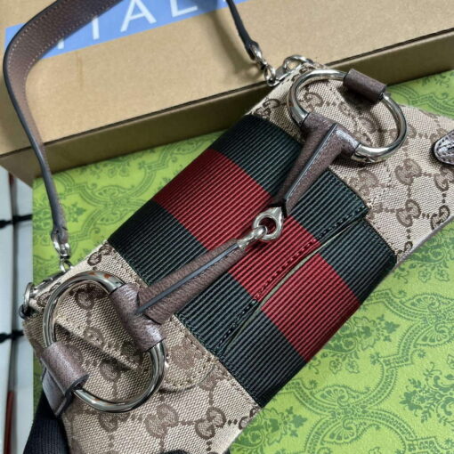 Replica Gucci 764339 Gucci Horsebit Chain Small Shoulder Bag Brown 4