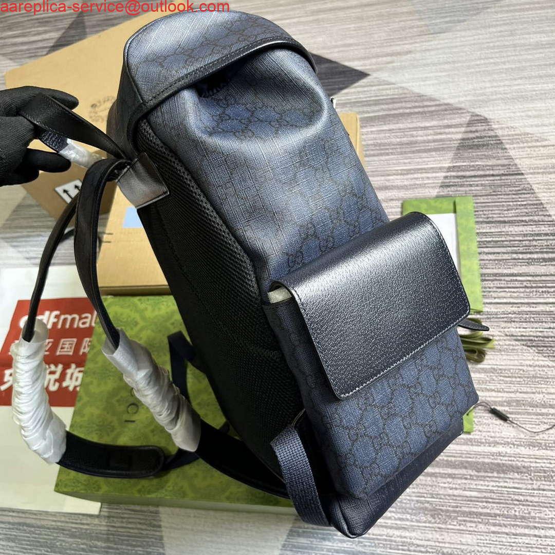 Replica Gucci 598140 Ophidia GG Medium Backpack Blue and black 2 Replica Gucci 598140 Ophidia GG Medium Backpack Blue and black 2