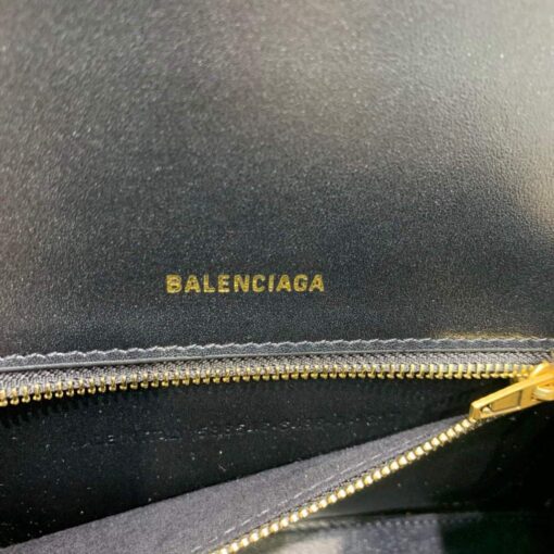 Replica Balenciaga 593546 Hourglass Small Top Handle Crocodile Bag Gold 8