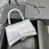 Replica Balenciaga 593546 Hourglass Small Top Handle Calfskin Bag White Silver 9